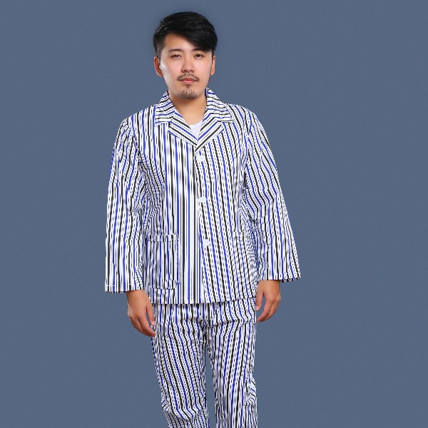 藍(lán)黑條紋病號服